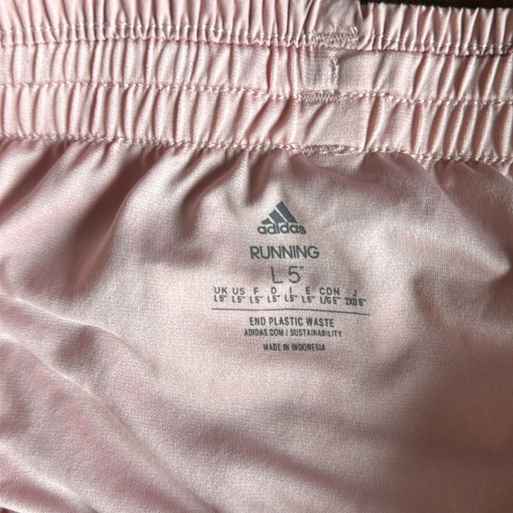 Adidas running shorts, pink/light salmon, L5” - Picture 3 of 5